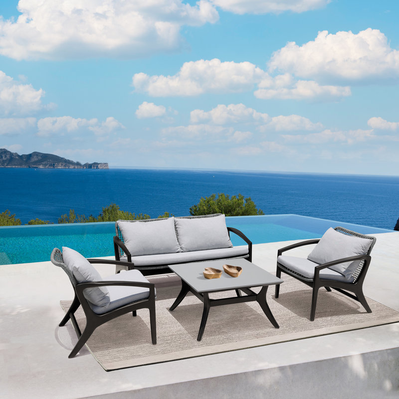 Beckham Dark Eucalyptus and Gray Super Stone Outdoor Coffee Table