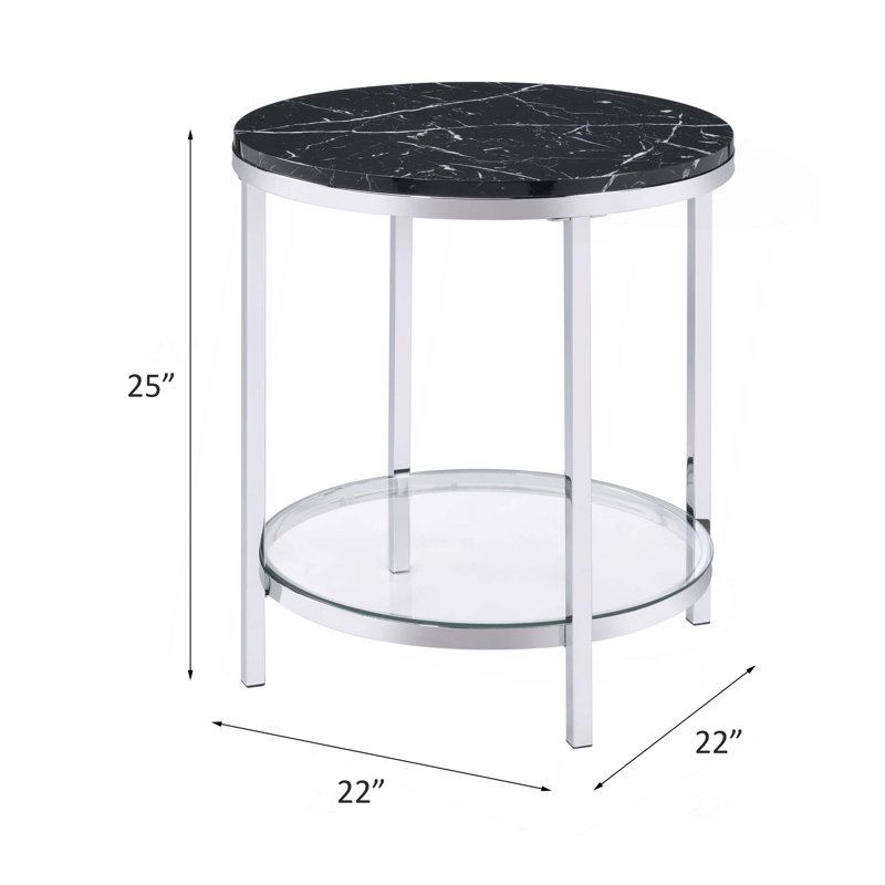 Table de bout en faux marbre noir