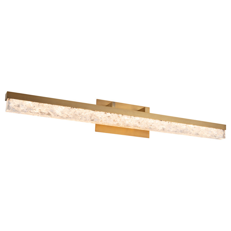 Minx Aged Brass Dimmable LED Vanity Light with Reclaimed Crystal