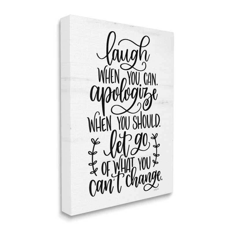 " Inspirational Life Quote Script Calligraphy Birch Pattern " by Imperfect Dust, Wrapped Canvas, 20" H x 16" W x 1.5" D