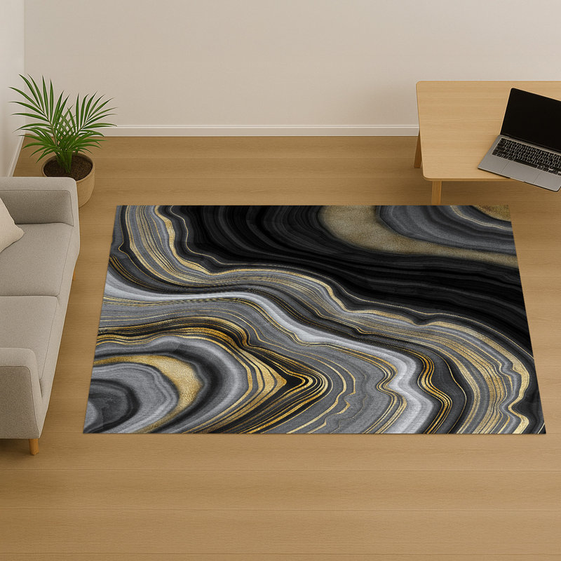 Marble Area Rug, Rectangle 140 x 200 cm