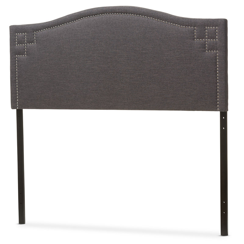 Tête de lit tapissier Mikalyn, Gris foncé, Grand