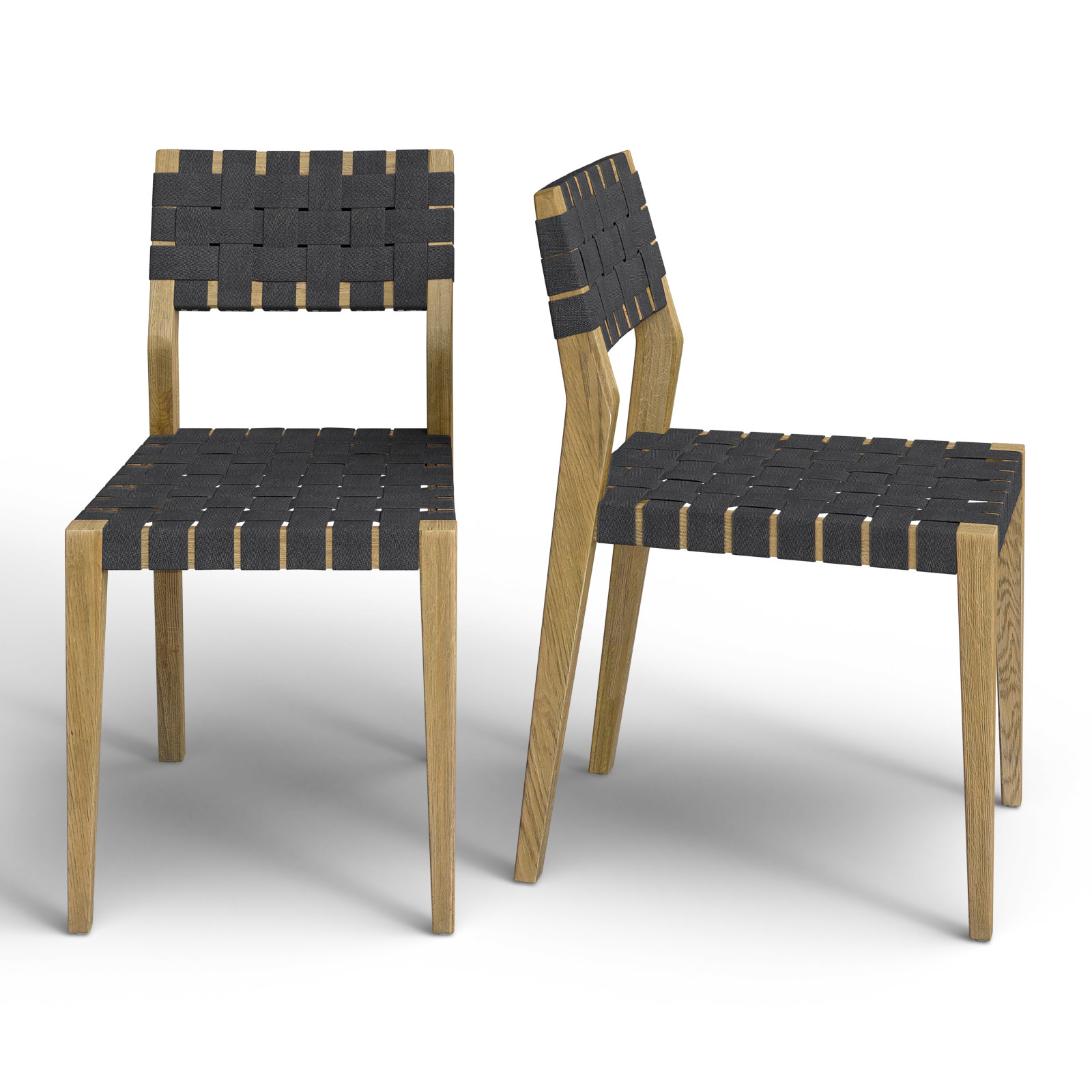 Orlando Oak Dining Chair, Light Brown/Charcoal