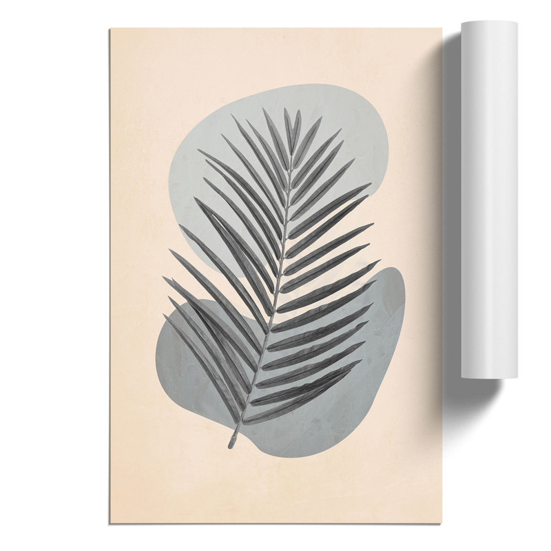 Grey Botanical Rock Composition - Frameless Print, 42cm H x 30cm W x 0.1cm D