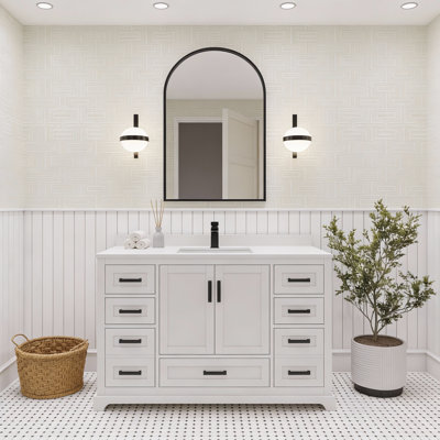 Maya 42 In. Bath Vanity Cabinet With Top In White Assembled