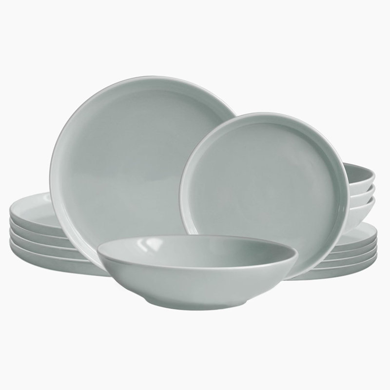 Nerea Piece Stoneware Dinnerware Set - Service for 6, Grey/Brown/Blue