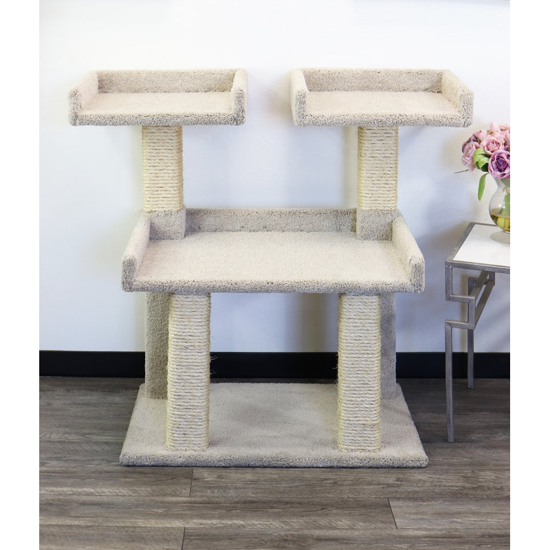 Beige Sisal 38'' H Deluxe Cat Tree Perch