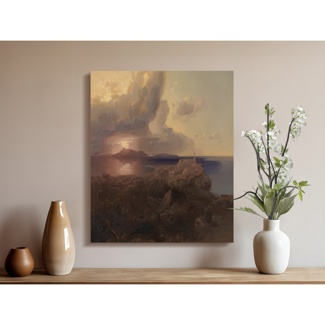 Seascape Canvas Wall Art, Coastal Scene Gallery Wrapped Print, Dramatic Sky, Ready to Hang Home Decor, Landscape Archival Quality Cruce