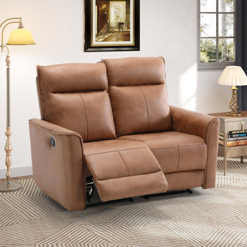 Hogansville 54.4" Wide Modern Comfortable Upholstered Standard Manual Reclining Loveseat