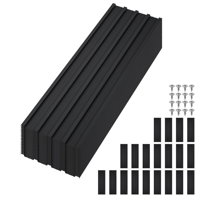 Paquet de 20 panneaux de toiture en métal ondulé - acier galvanisé pour abri de voiture, remise et patio, 60,63 po x 16,77 po