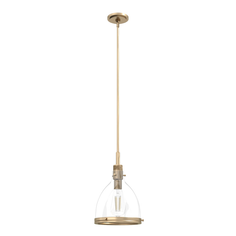 Alturas Gold Modern 16" Glass Bell Pendant Light