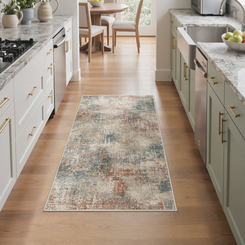 Abstract Machine Printed Area Rug, Rectangle 80 x 150 cm