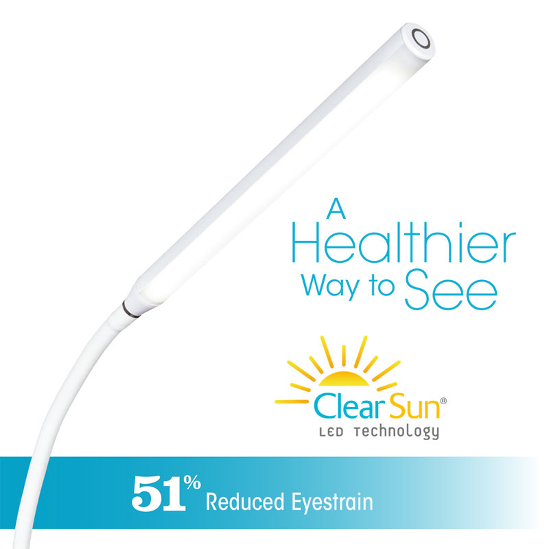 OttLite Extended Reach LED Desk Lamp, White