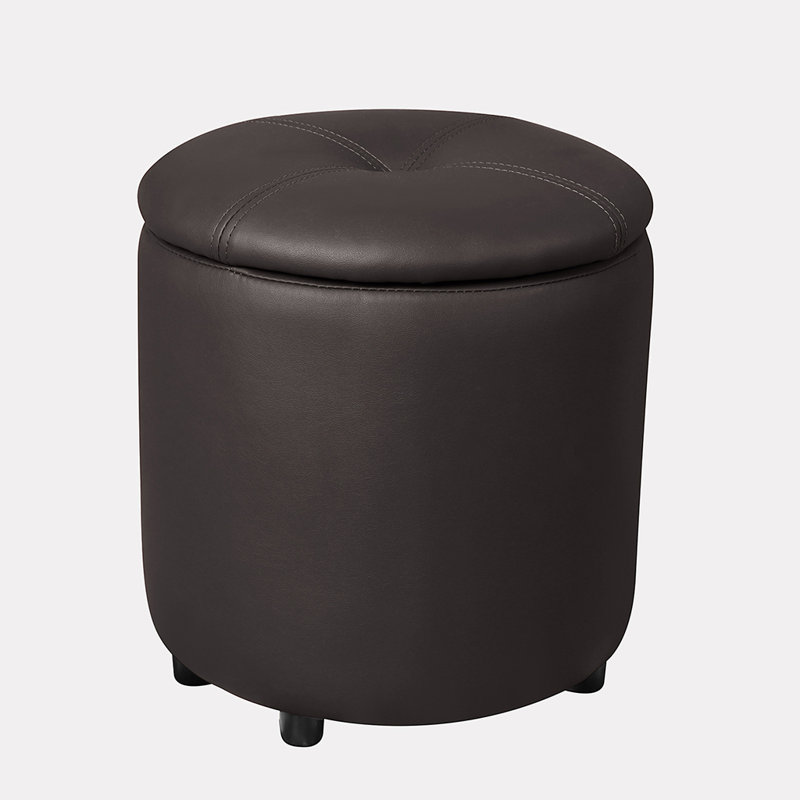 Acelina 14,96 po de large, similicuir rond, Similicuir noir brun