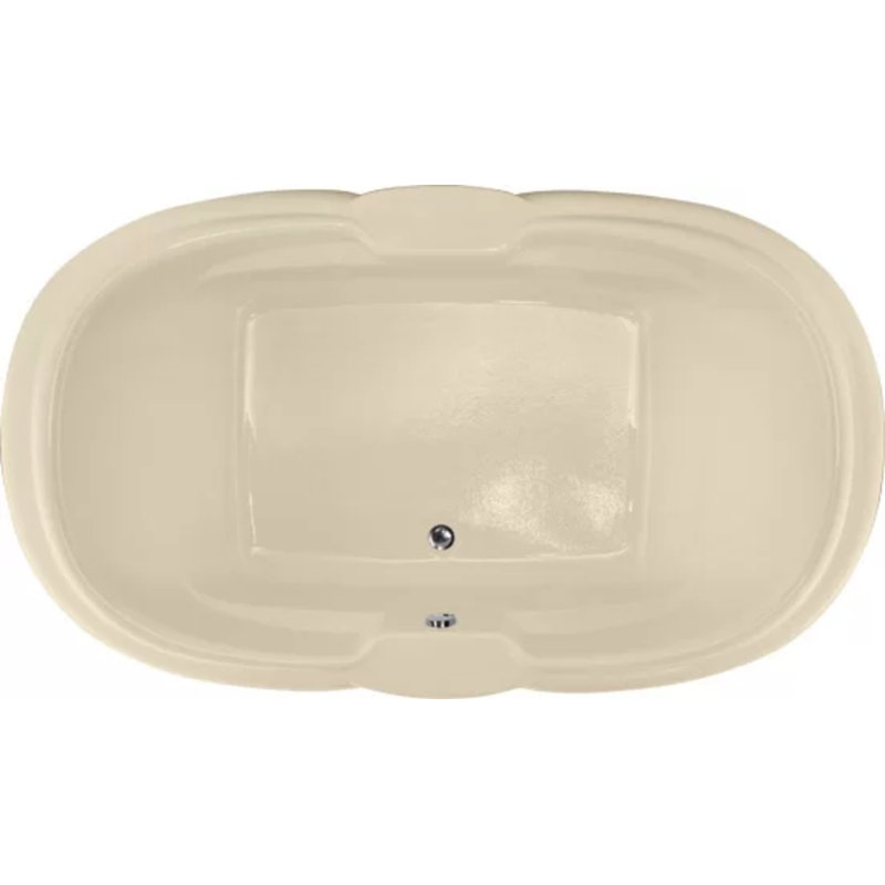 Yvette 72'' x 41.75'' Soaking Acrylic Bathtub, Bone, Polished Chrome