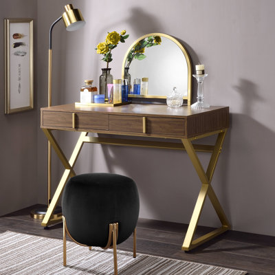 Bureau de coiffeuse avec miroir et plateau à bijoux Coleen