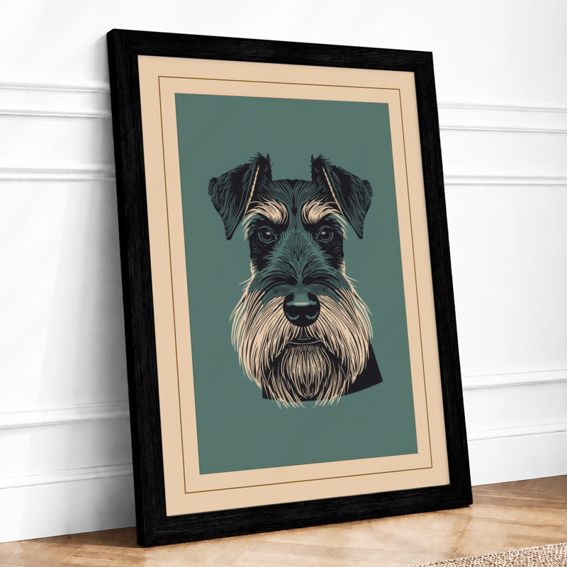 Distinguished Schnauzer Modern - Framed Print, Black, A4 - 29.7 x 21.0 cm