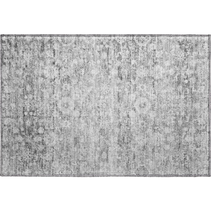 Premium Machine Washable Cerrito Silver Rug, Rectangle 1'8" x 2'6"