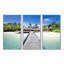 Plage avec cocotiers - ensemble d'art mural sur toile encadré paysage-1313782945-1313782947