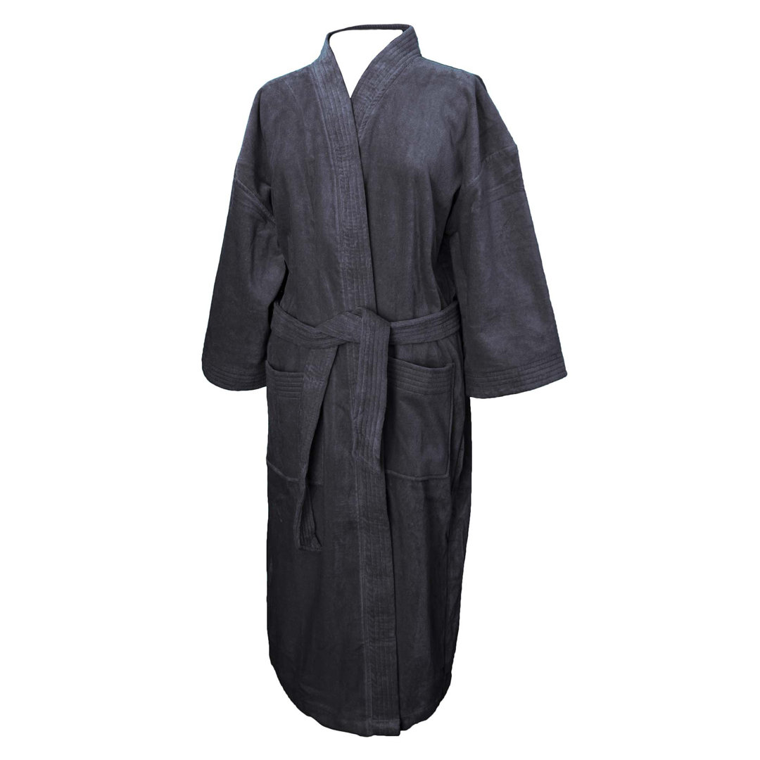 Appley Cotton Velour Mid-Calf Bathrobe with Pockets Winston Porter