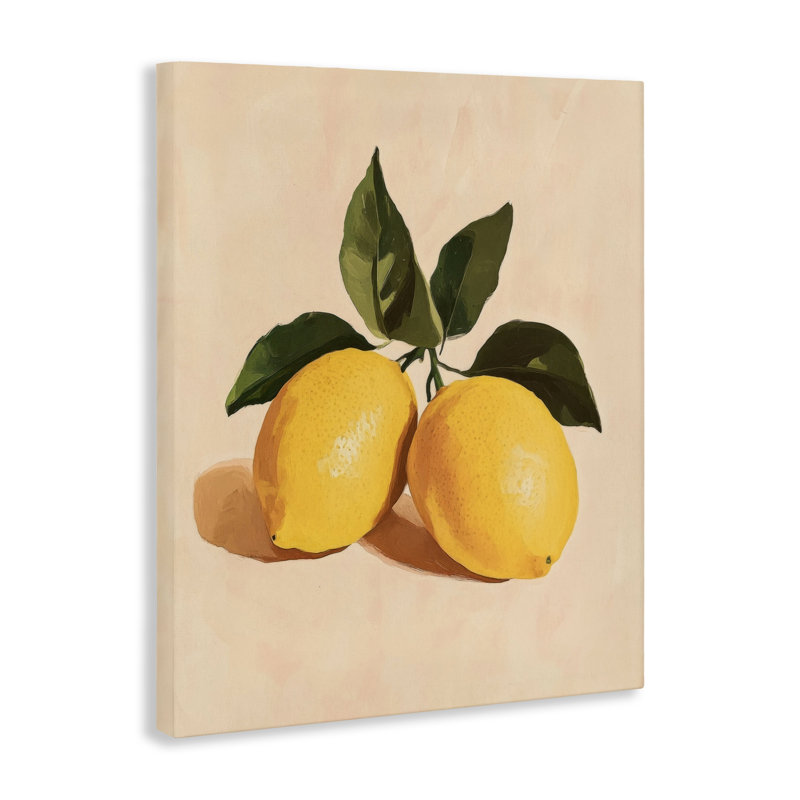 Toile de citron avec feuilles, conception de Petal Prints Design, H 20 po x l 16 po