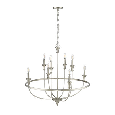 8 Light 33.5 In. Modern Gold Chandelier