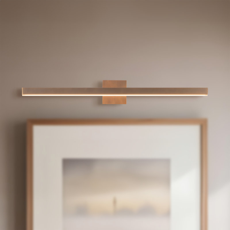Vega 31-in Black dimmable LED Picture Light, Antique Brass, 30.88