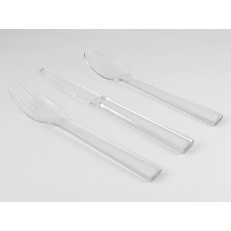 Disposable Flatware Set, Clear
