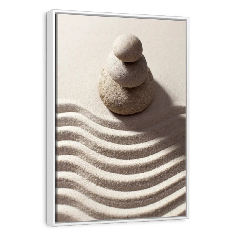 Blanc zen, Cadre flottant blanc, 31 po x 46 po