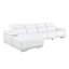 Canapé modulaire blanc en L en cuir véritable 4 pièces faisant face à gauche avec 3 fauteuils inclinables électriques et appuis-tête réglables-130816886-130816888