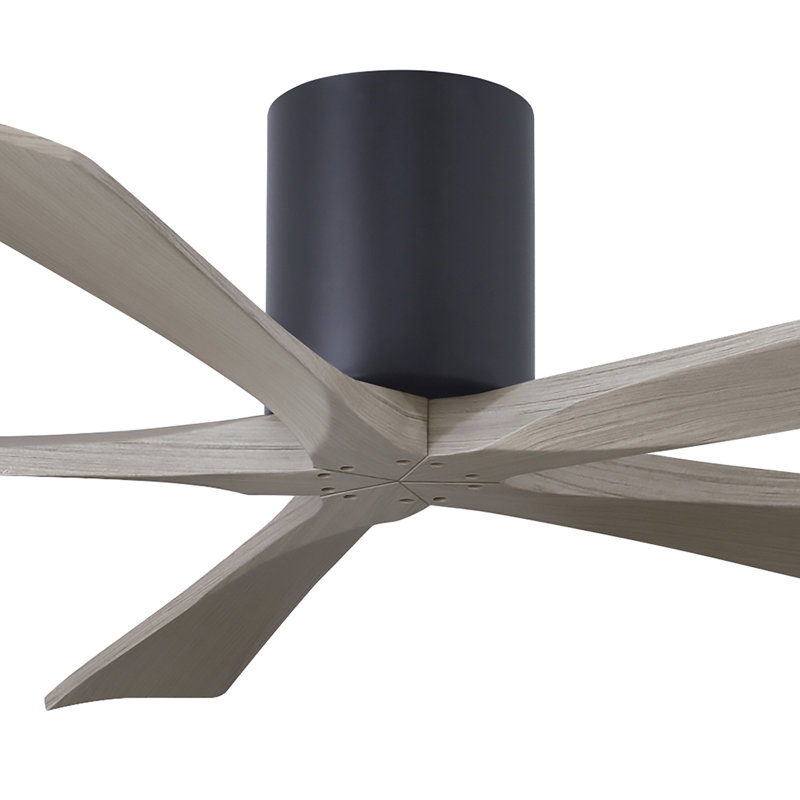 60" Irene 5-Blade Hugger Ceiling Fan with Wall Remote, 60", Polished Chrome, Gray Ash