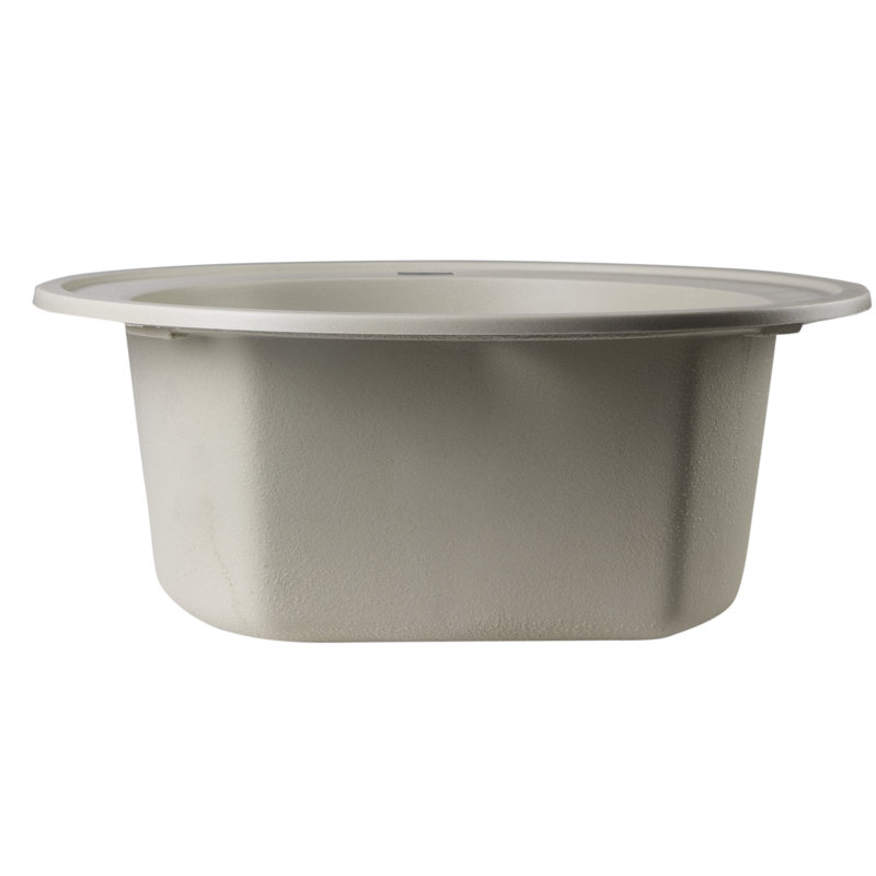20.13'' L Single Bowl Granite Kitchen Sink, Biscuit, Single Faucet 