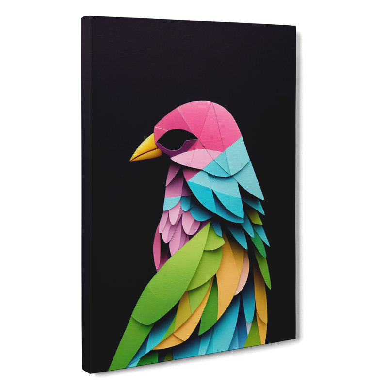 Paper Bird Abstract - Wall Art, Wrapped Canvas, 50cm H x 35cm W, No Matte