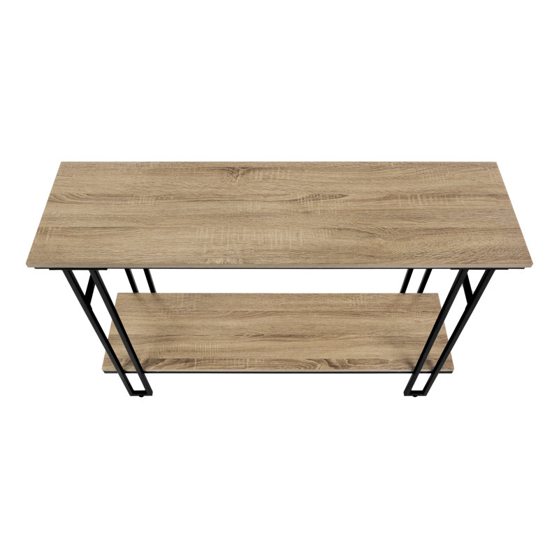 Rectangular Accent Table, Console Table With Bottom Shelf, Taupe
