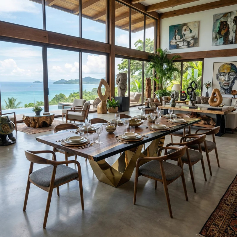 Table de salle à manger Ezio, H 29,5 po x L 96 po x l 42 po