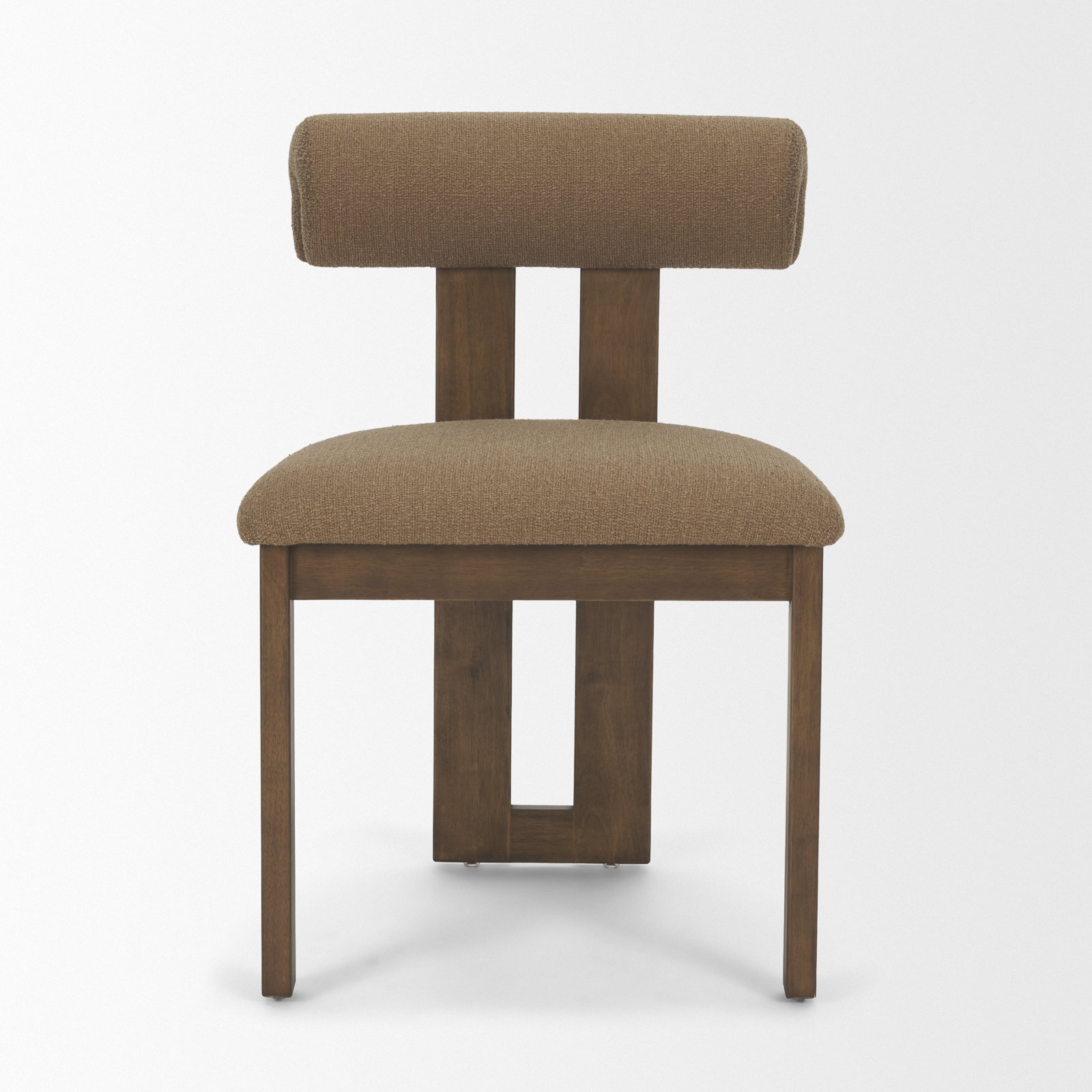 Tribeca Curve Open Back Chenille Dining Chair, Brown, Medium Brown