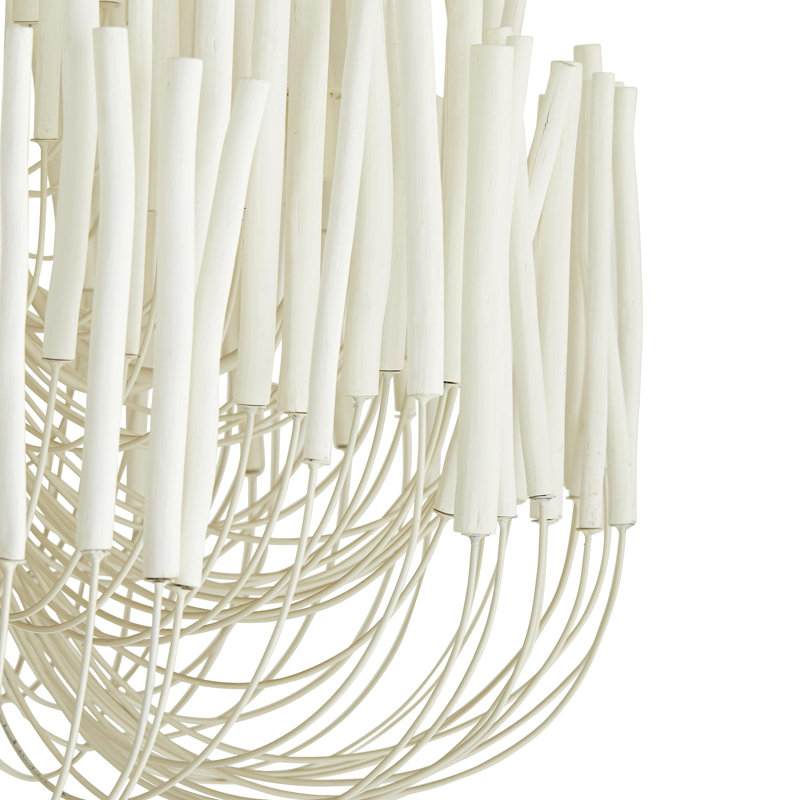 Tilda Chandelier, Whitewash Stained Wood, 38" H x 36" W x 36" D