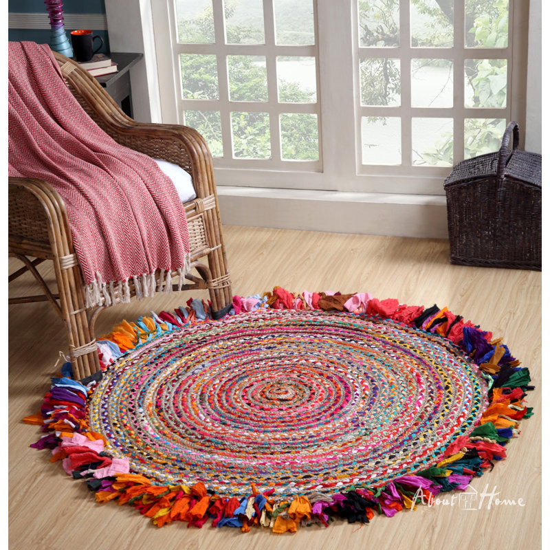 Round Gunnar No Pattern And Not Solid Colour Hand Woven Area Rug, Round 180cm