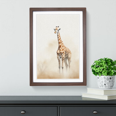 Giraffe Minimalism - Framed Print