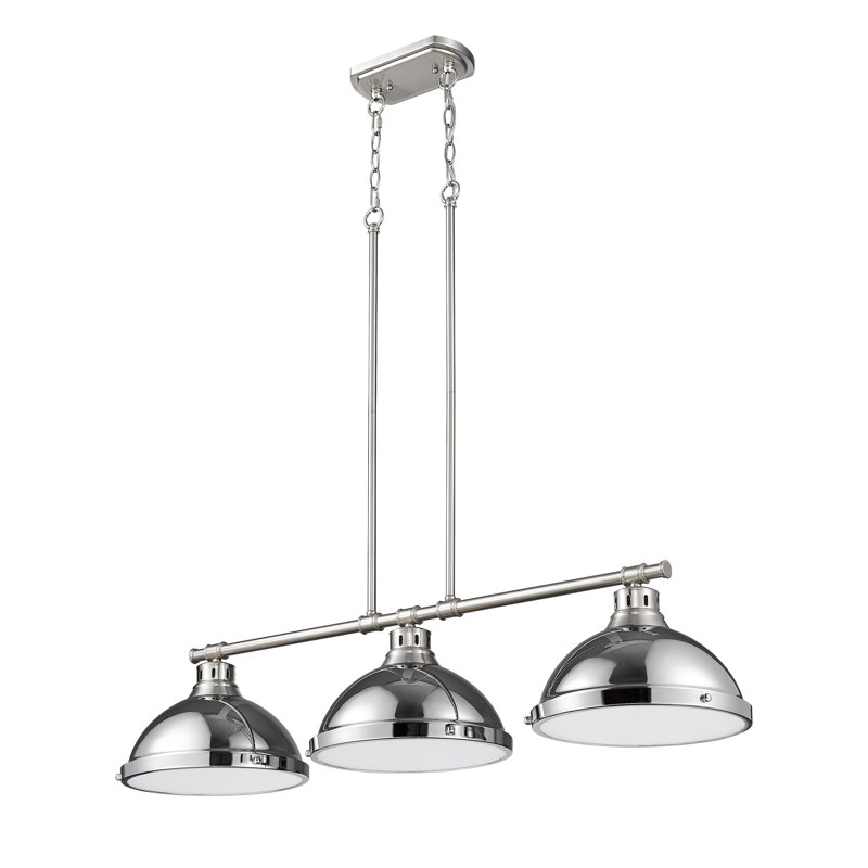 Laramy 3-Light Linear Pendant, Pewter, Chrome