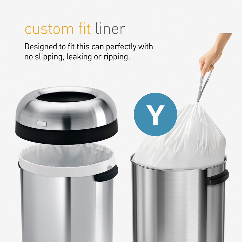 Simplehuman Code Y Custom Fit Drawstring Trash Bags, 115 Liter / 30 Gallon, White, 200 Count