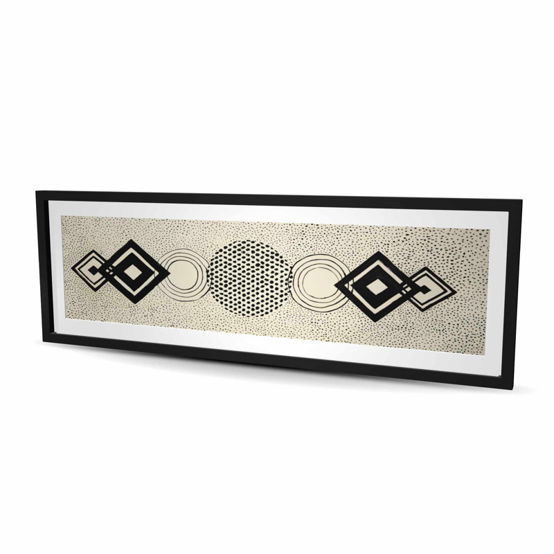 Formes en pointillé - reproduction encadrée pour motifs de décoration intérieure, H 60 po x l 20 po, Noir