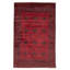 Tapis rouge en laine noué à la main de conception unique 6 pi 5 po x 9 pi 8 po New Age
