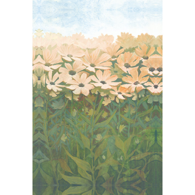Field Of Peach Flowers - Wrapped Canvas Painting, 30cm H x 20cm W x 3.8cm D