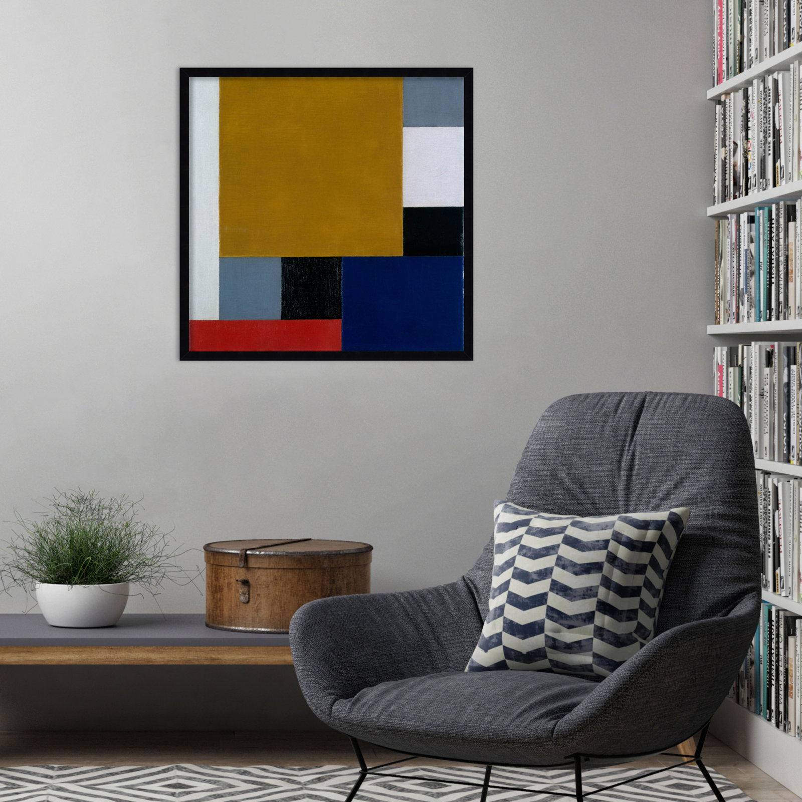 Dannette "Composition 22" Print, 25" H x 25" W, Black Paper Framed