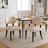 Wooden Dining Chairs Set Of 2, Fabric Upholstered Dining Room Chair Kitchen Chairs