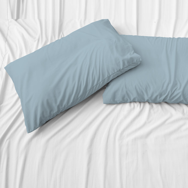 Hedvall 300TC 100% Organic Cotton Percale Pillowcases, Aqua