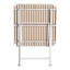 Table pliante carrée avec plateau en polypropylène et pieds en métal, toutes saisons, idéale pour les cuisines de terrasses, blanche, table multifonctionnelle antidérapante, résistante aux intempéries, repose-pieds, facile