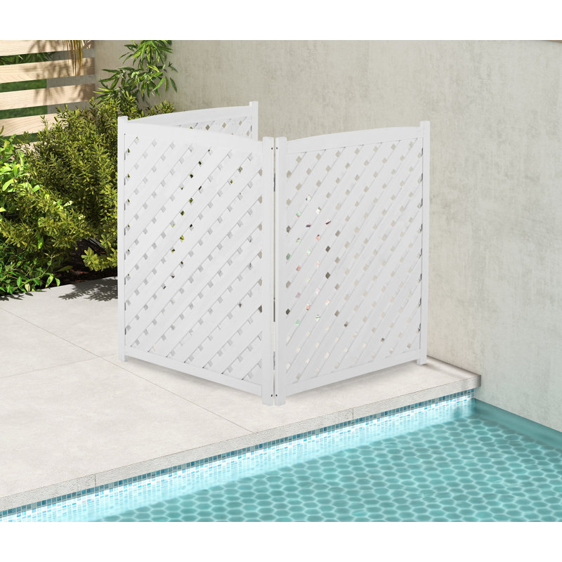 3 panneaux de clôture pour climatiseur d'extérieur, Blanc