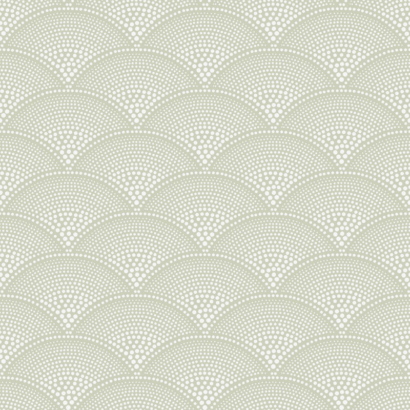 Icons Feather Fan Geometric Wallpaper Roll, Old Olive